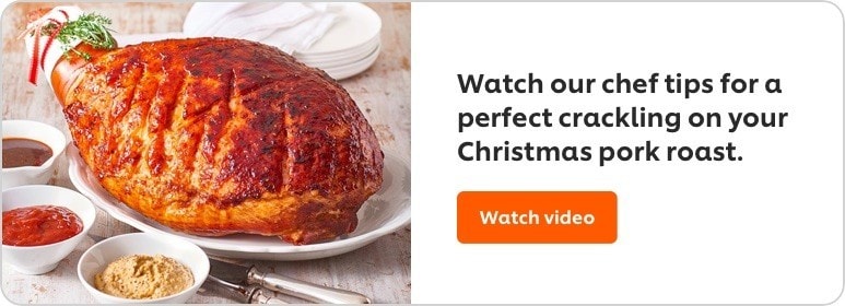 Watch our chef tips for a perfect crackling on your Christmas pork roast Watch our chef tips for a perfect crackling on your Christmas pork roast